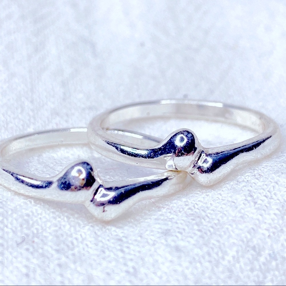 ❣️$25/3❣️ Modern Double Sliver Plated Rings Set - Picture 4 of 9